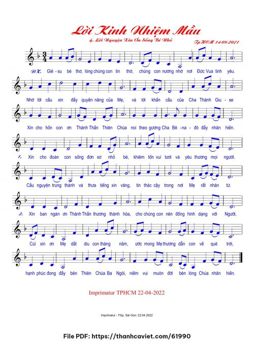 Lời kinh nhiệm mầu - Dom. Bùi Lữ - trang 1