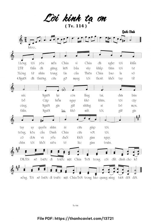 Lời kinh tạ ơn - Quốc Vinh - trang 1