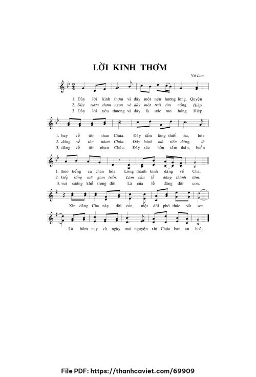 Lời kinh thơm - Vũ Lan - trang 1