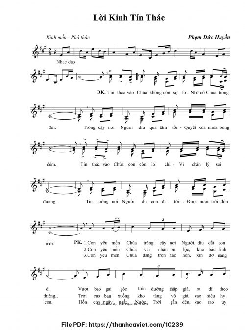 Lời kinh tín thác - Phạm Đức Huyến - trang 1
