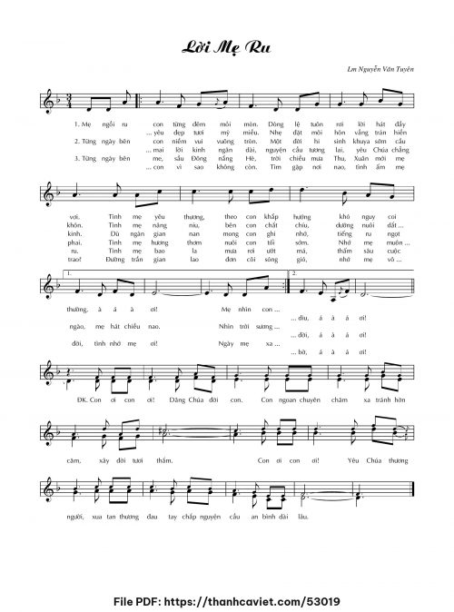 Lời mẹ ru - Lm. Nguyễn Văn Tuyên - trang 1