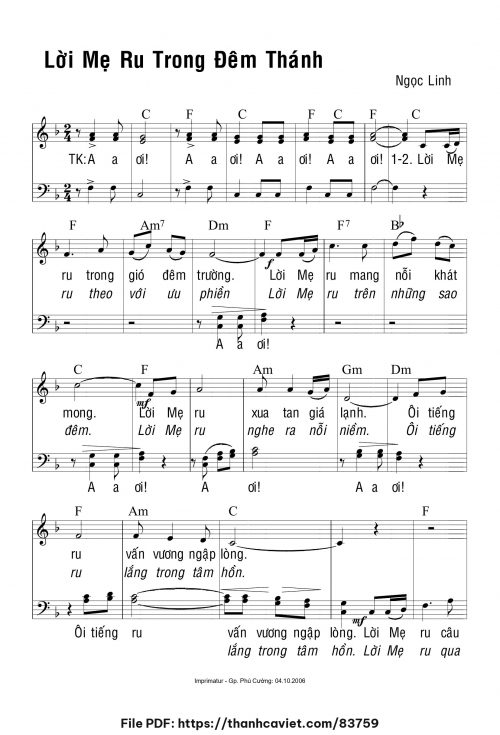 Lời mẹ ru trong đêm Thánh - Ngọc Linh - trang 1