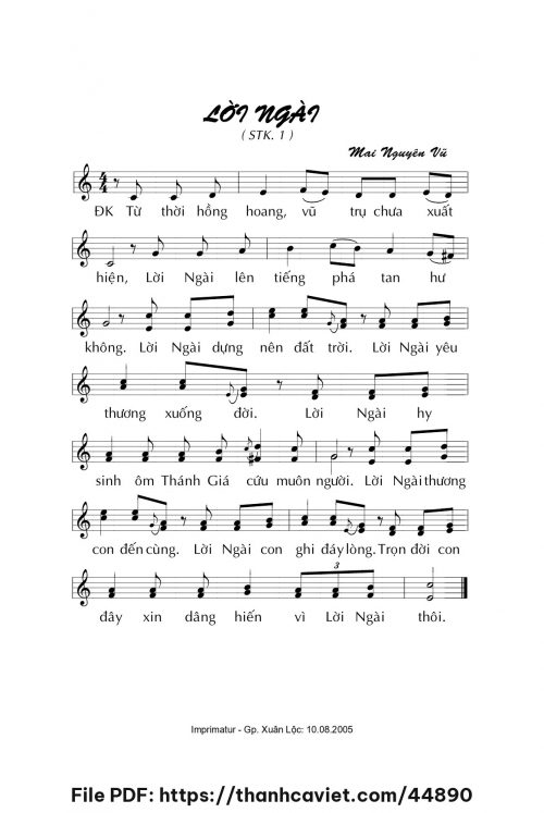 Lời Ngài - Mai Nguyên Vũ - trang 1