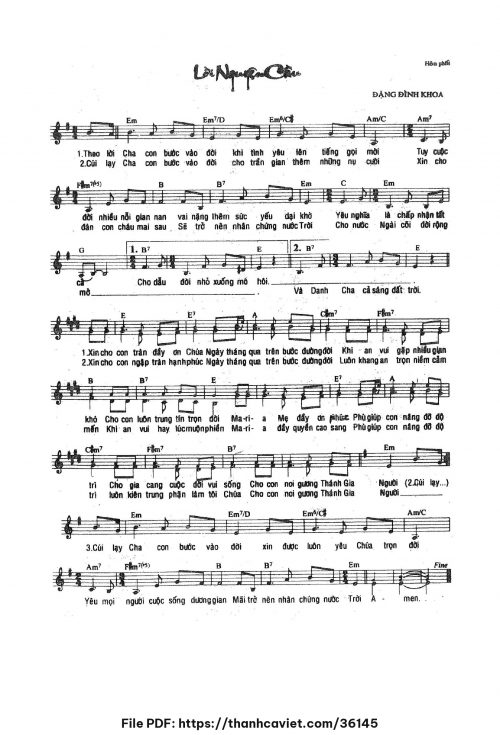 Lời nguyện cầu - Đặng Đình Khoa - trang 1