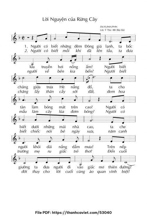 Lời nguyện của rừng cây - Lm. DUYLINH.PHN - trang 1