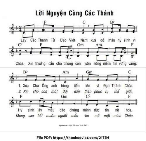Lời nguyện cùng Các Thánh - Lm. Nguyễn Duy - trang 1