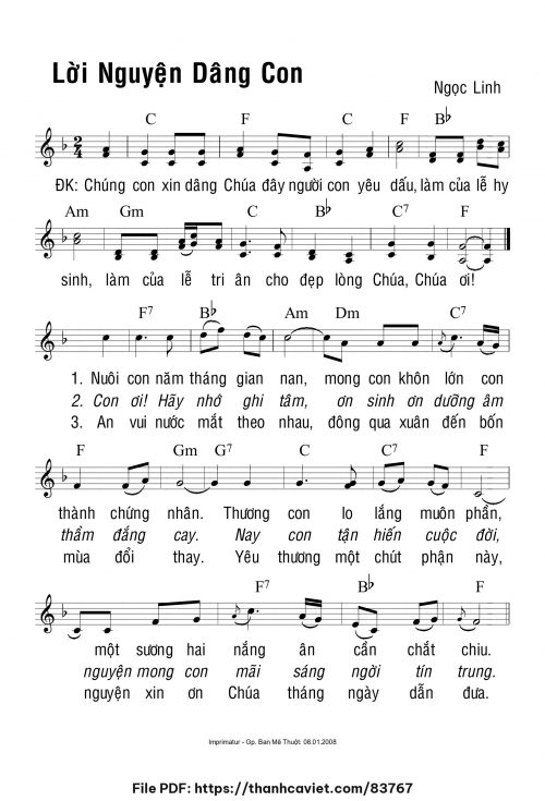 Lời nguyện dâng Con - Ngọc Linh - trang 1