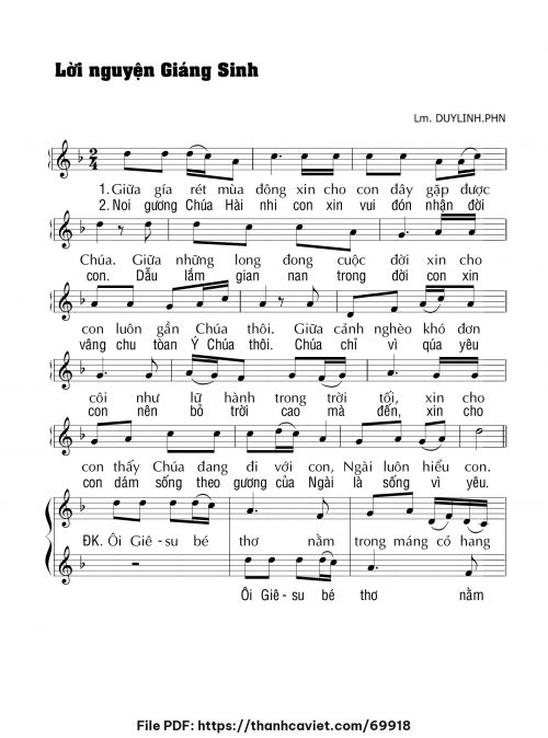 Lời nguyện Giáng Sinh - Lm. DUYLINH.PHN - trang 1