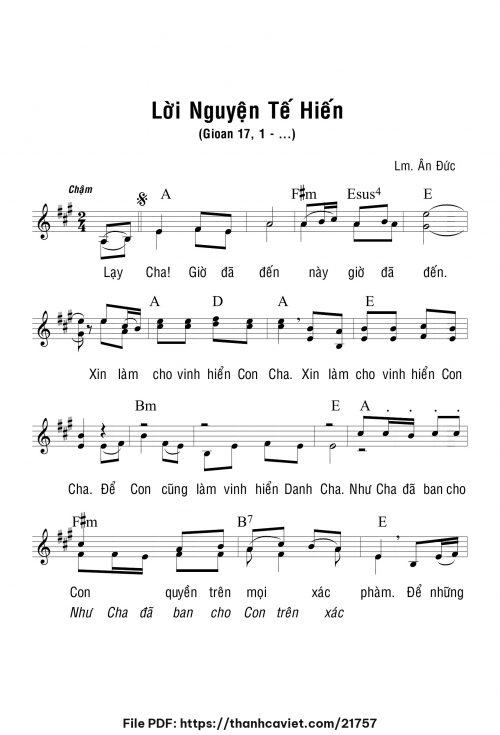 Lời nguyện hiến tế - Lm. Ân Đức - trang 1