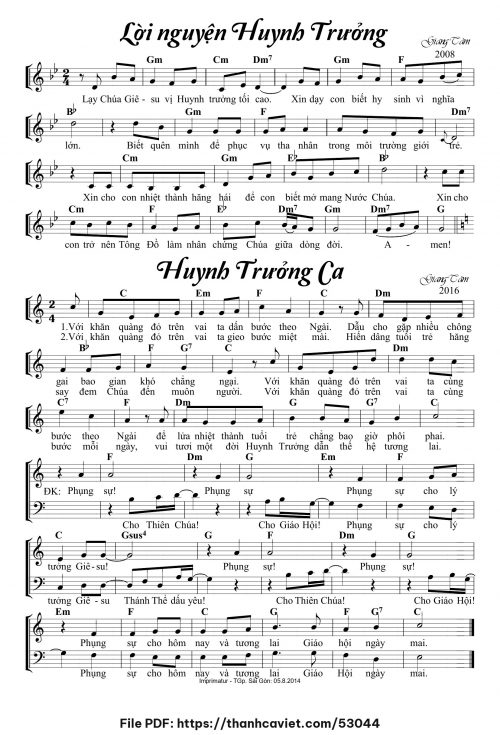 Lời nguyện Huynh trưởng - Lm. Giang Tâm - trang 1