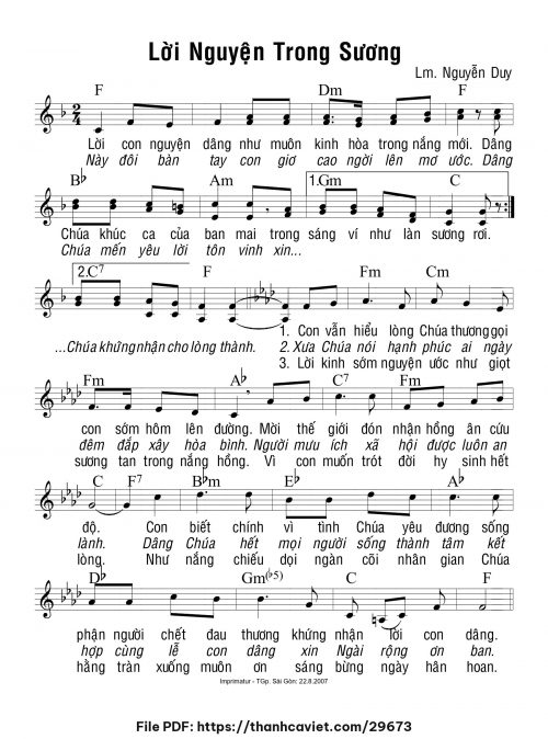 Lời nguyện trong sương - Lm. Nguyễn Duy - trang 1