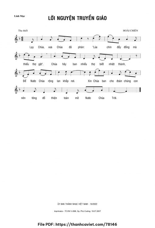 Lời nguyện Truyền Giáo - Hoài Chiên - trang 1