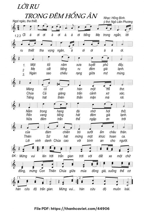 Lời ru trong đêm hồng ân - Hồng Bính - trang 1