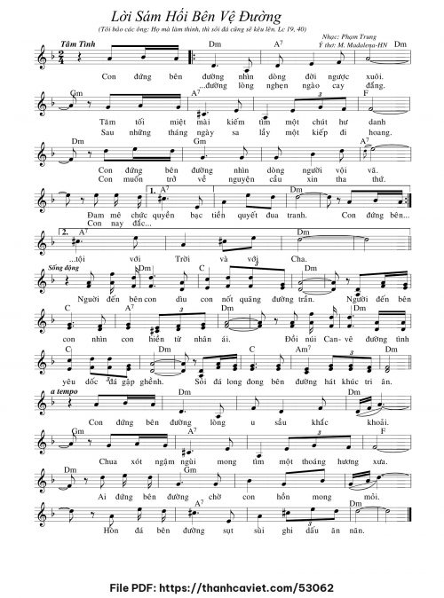 Lời sám hối bên vệ đường - Phạm Trung - Thơ: Hoa Ngâu - trang 1