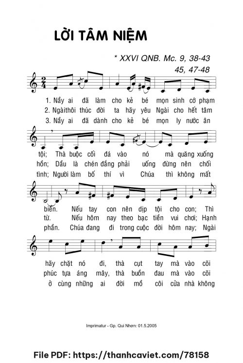 Lời tâm niệm - Lm. La Thập Tự - trang 1
