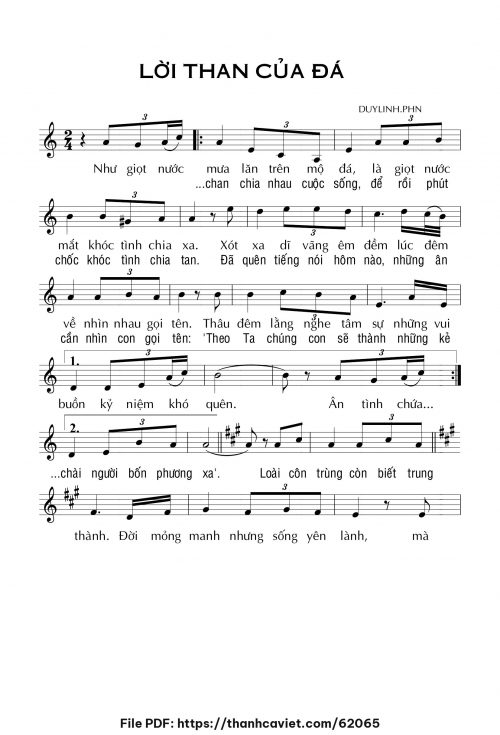 Lời than của đá - Lm. DUYLINH.PHN - trang 1
