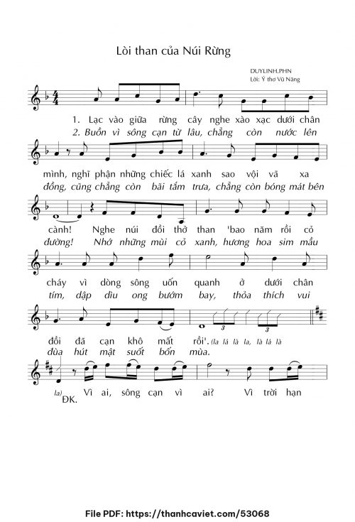Lời than của núi rừng - Lm. DUYLINH.PHN - trang 1
