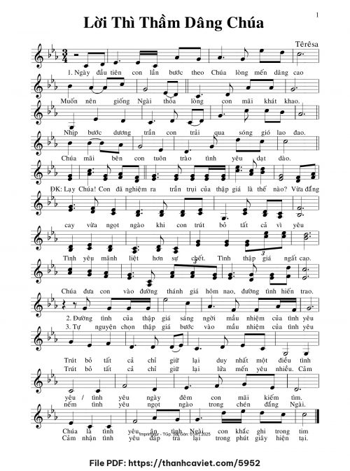 Lời thì thầm dâng Chúa - Sr. Têrêsa - trang 1