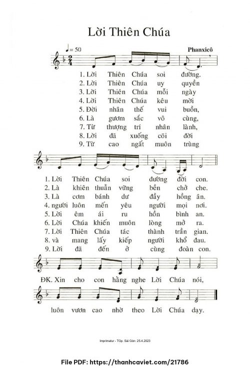 Lời Thiên Chúa - Phanxicô - trang 1