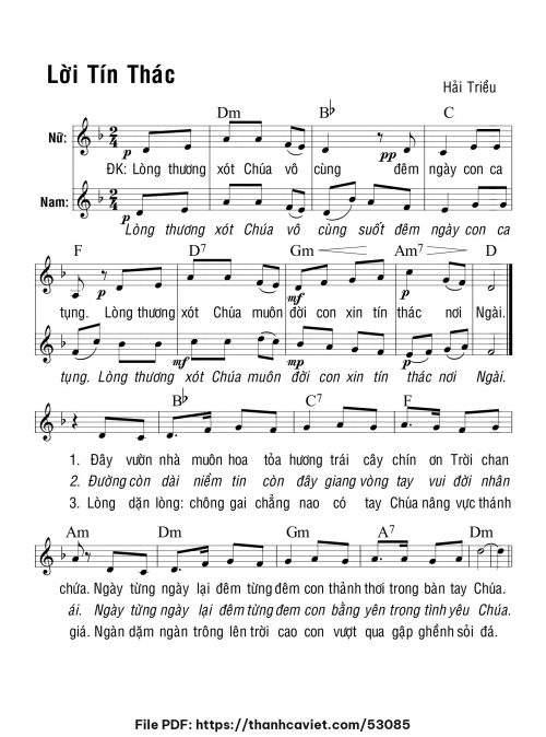 Lời tín thác - Hải Triều - trang 1