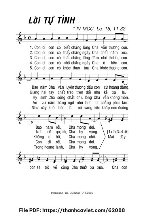 Lời tự tình - Lm. La Thập Tự - trang 1