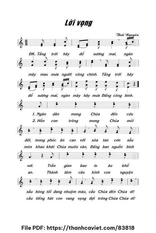Lời Vọng - Lm. Thái Nguyên - trang 1
