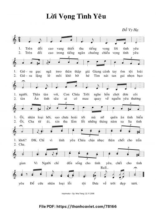 Lời vọng tình yêu - Đỗ Vy Hạ - trang 1