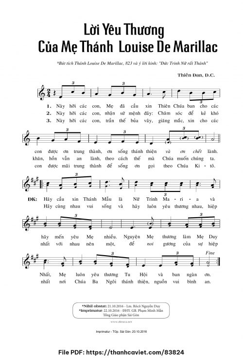 Lời yêu thương của Mẹ Thánh Louise De Marillac - Sr. Thiên Đan, D.C. - trang 1
