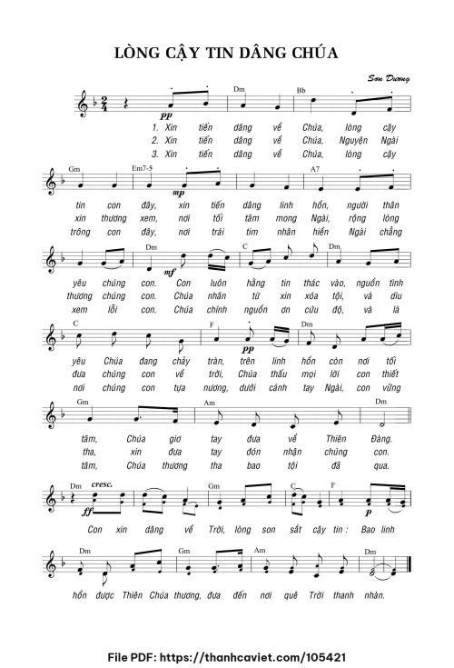 Lòng cậy tin dâng Chúa - Sơn Dương - trang 1