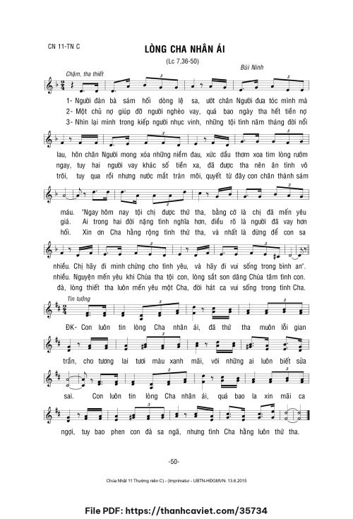 Lòng Cha nhân ái - Lm. Bùi Ninh - trang 1