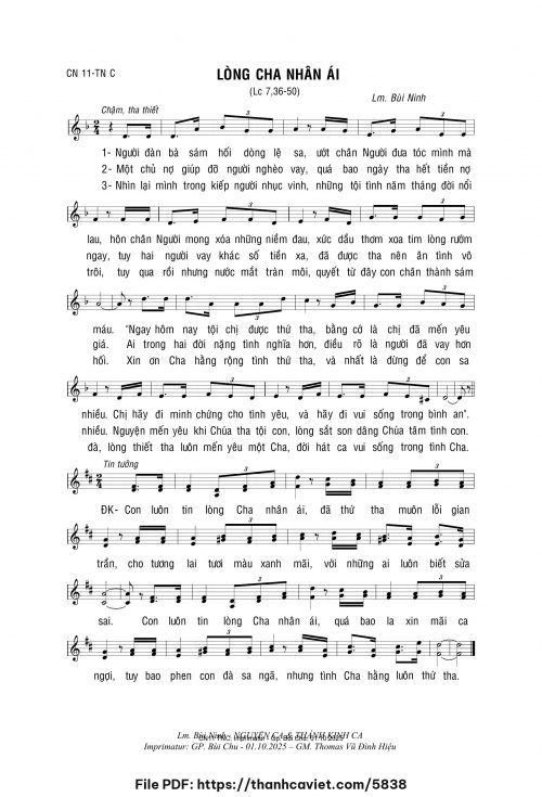 Lòng Cha nhân ái - Lm. Bùi Ninh - trang 1