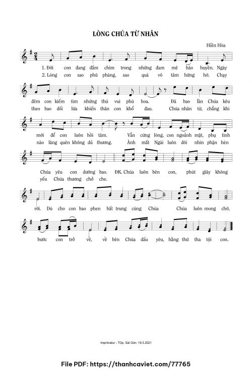 Lòng Chúa từ nhân - Sr. Hiền Hòa - trang 1
