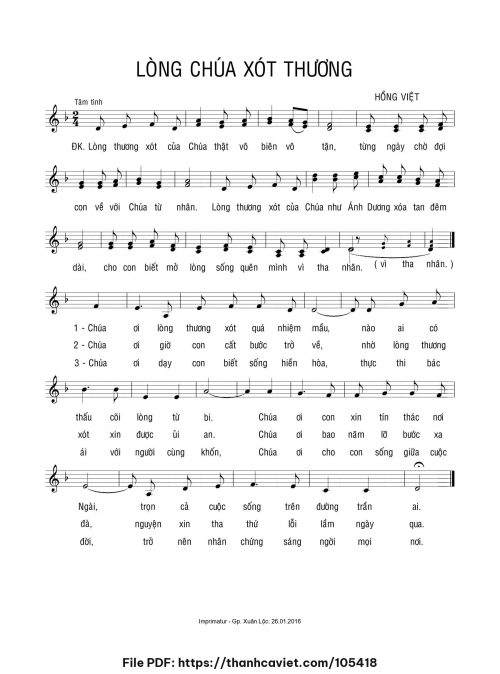 Lòng Chúa Xót Thương - Hồng Việt - trang 1