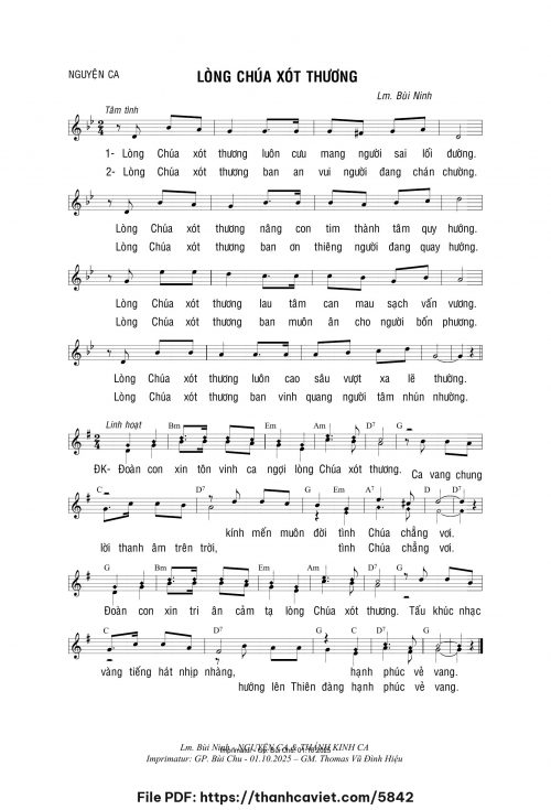 Lòng Chúa Xót Thương - Lm. Bùi Ninh - trang 1