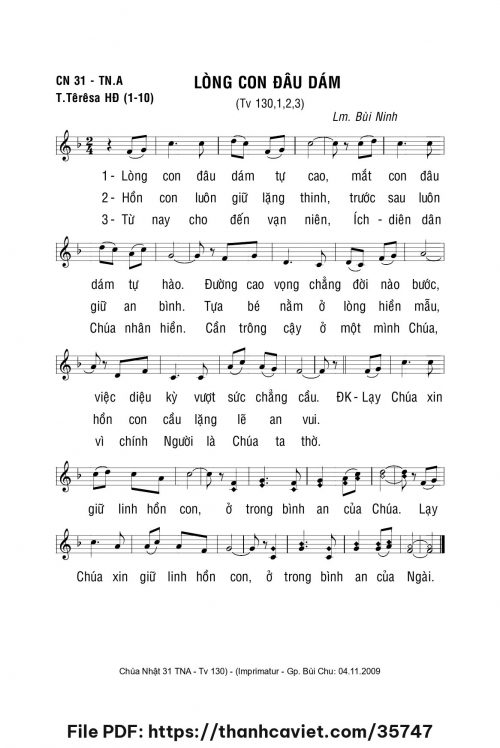 Lòng con đâu dám - Lm. Bùi Ninh - trang 1