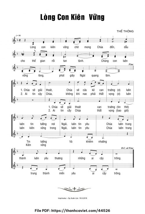 Lòng con kiên vững - Thế Thông - trang 1