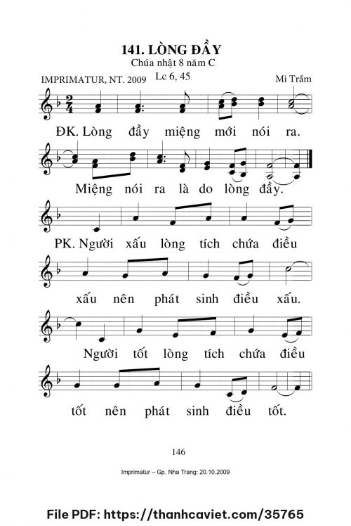 Lòng đầy [CN8 TNC] – - Lm. Mi Trầm - trang 1
