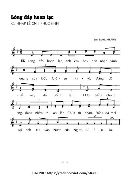Lòng đầy hoan lạc - Lm. DUYLINH.PHN - trang 1