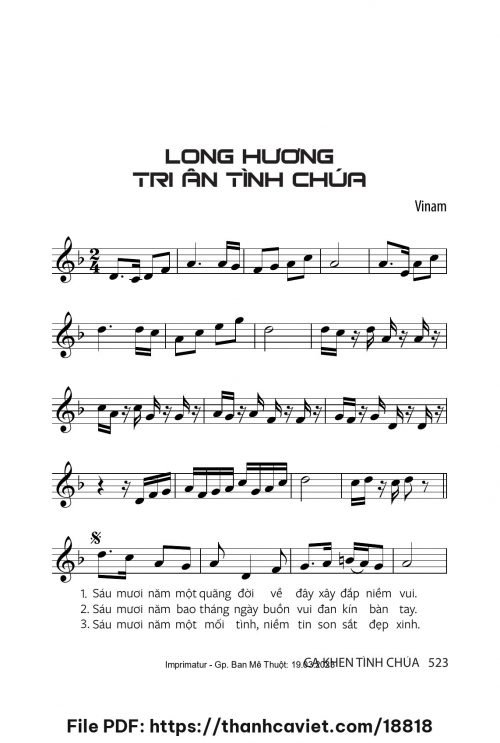 Long Hương tri ân tình Chúa - Vinam - trang 1