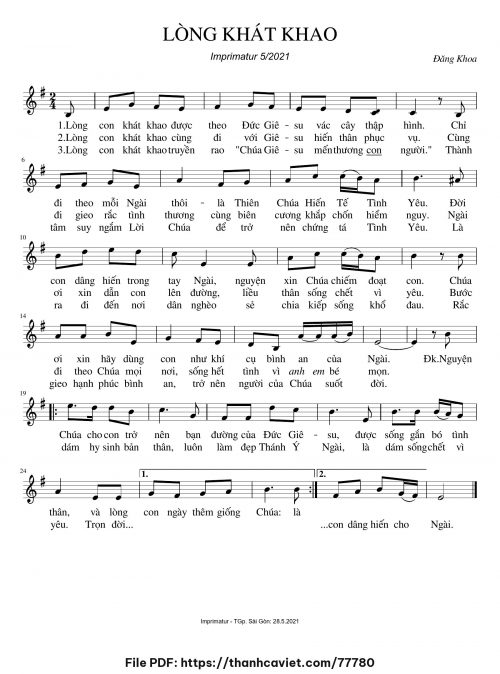 Lòng khát khao - Đăng Khoa - trang 1