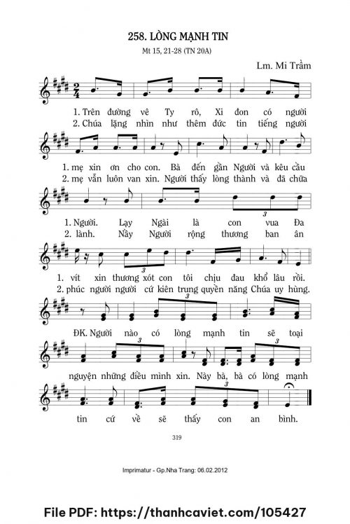 Lòng mạnh tin - Lm. Mi Trầm - trang 1