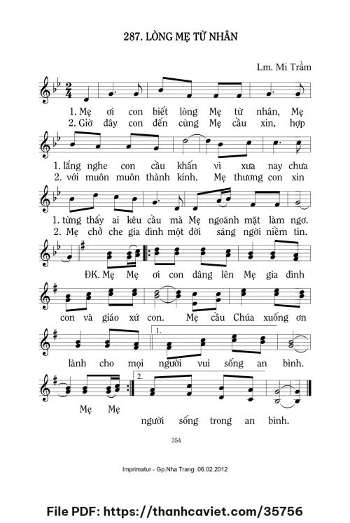 Lòng Mẹ từ nhân - Lm. Mi Trầm - trang 1