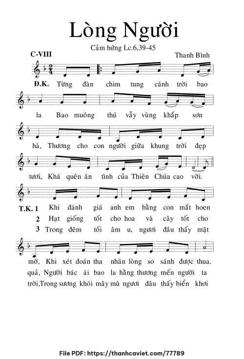 Lòng người - Lm. Thanh Bình - trang 1