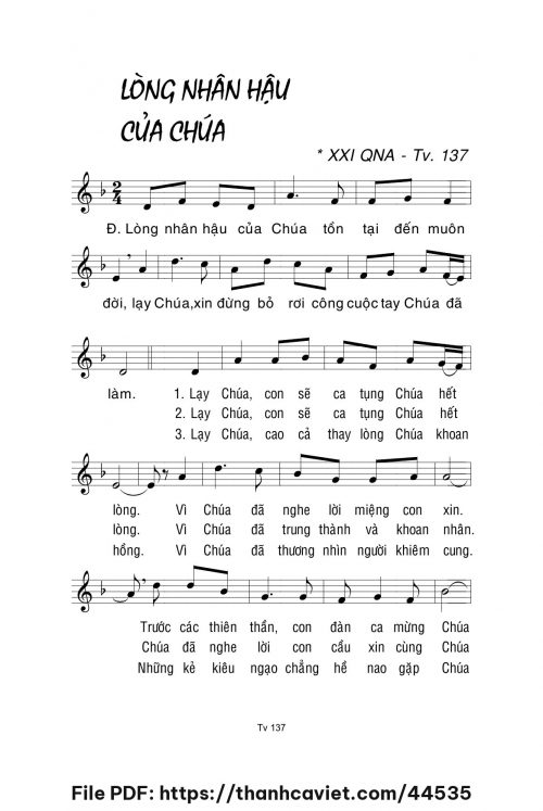Lòng nhân hậu của Chúa - Lm. La Thập Tự - trang 1