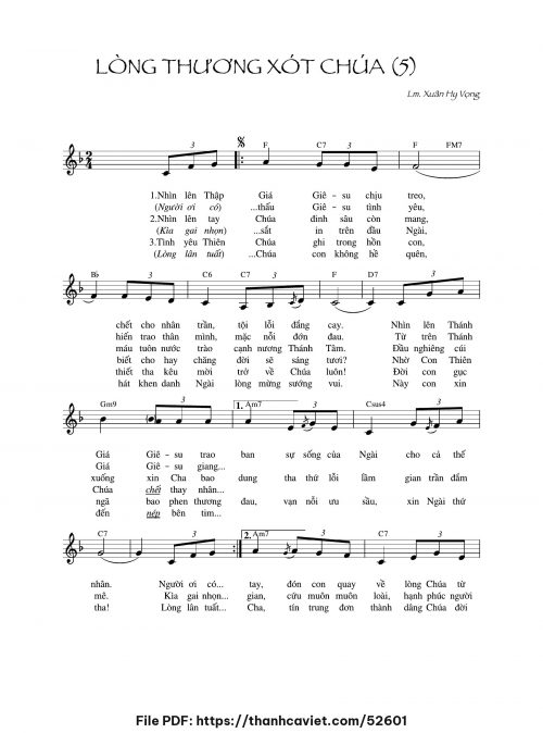 Lòng Thương Xót Chúa 5 - Lm. Xuân Hy Vọng - trang 1