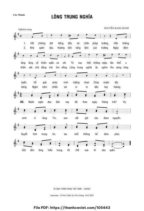 Lòng trung nghĩa - Nguyễn Bang Hanh - trang 1