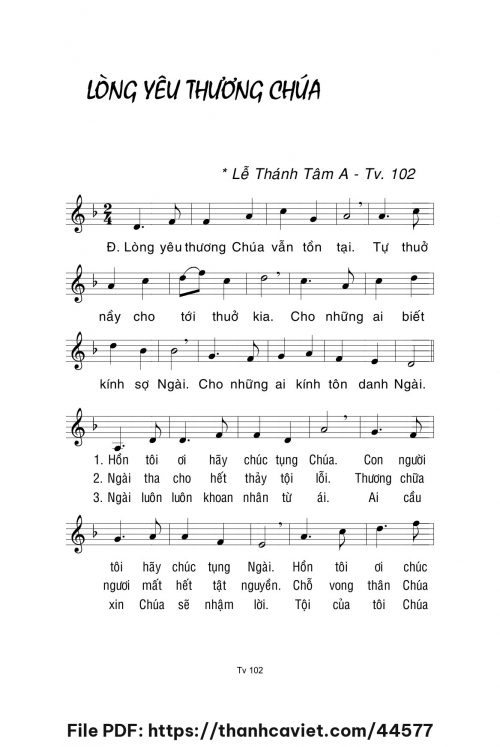 Lòng yêu thương Chúa - Lm. La Thập Tự - trang 1