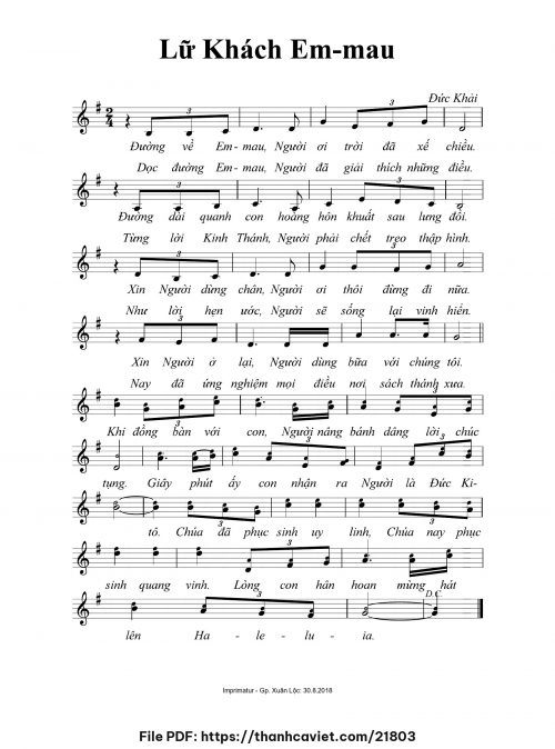 Lứ khách Emmau - Đức Khải - trang 1