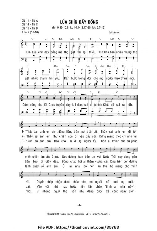 Lúa chín đầy đồng - Lm. Bùi Ninh - trang 1