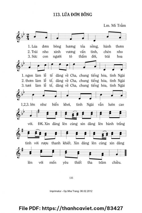 Lúa đơm bông - Lm. Mi Trầm - trang 1